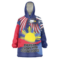 Personalized American Grown With Filipino Roots Wearable Blanket Hoodie