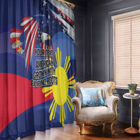 Personalized American Grown With Filipino Roots Window Curtain