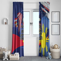 Personalized American Grown With Filipino Roots Window Curtain