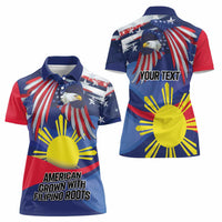 Personalized American Grown With Filipino Roots Women Polo Shirt