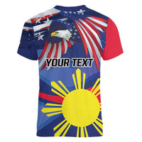 Personalized American Grown With Filipino Roots Women V-Neck T-Shirt