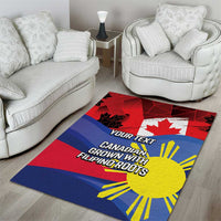 Personalized Canadian Grown With Filipino Roots Area Rug
