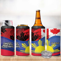 Personalized Canadian Grown With Filipino Roots 4 in 1 Can Cooler Tumbler