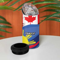 Personalized Canadian Grown With Filipino Roots 4 in 1 Can Cooler Tumbler