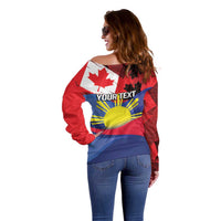Personalized Canadian Grown With Filipino Roots Off Shoulder Sweater