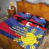 Personalized Canadian Grown With Filipino Roots Quilt Bed Set