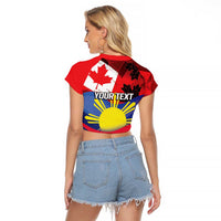 Personalized Canadian Grown With Filipino Roots Raglan Cropped T Shirt