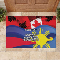 Personalized Canadian Grown With Filipino Roots Rubber Doormat