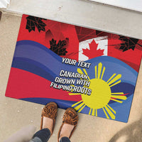Personalized Canadian Grown With Filipino Roots Rubber Doormat