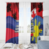 Personalized Canadian Grown With Filipino Roots Window Curtain