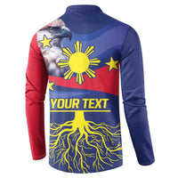Personalized Filipino Roots Philippines Heritage Button Sweatshirt