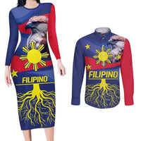 Personalized Filipino Roots Philippines Heritage Couples Matching Long Sleeve Bodycon Dress and Long Sleeve Button Shirt