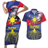 Personalized Filipino Roots Philippines Heritage Couples Matching Short Sleeve Bodycon Dress and Hawaiian Shirt