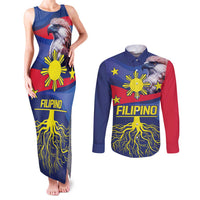 Personalized Filipino Roots Philippines Heritage Couples Matching Tank Maxi Dress and Long Sleeve Button Shirt