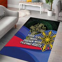 Personalized Irish Grown With Filipino Roots Area Rug