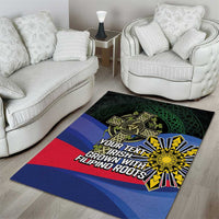Personalized Irish Grown With Filipino Roots Area Rug