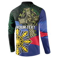 Personalized Irish Grown With Filipino Roots Button Sweatshirt