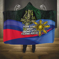 Personalized Irish Grown With Filipino Roots Hooded Blanket