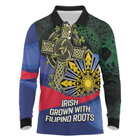 Personalized Irish Grown With Filipino Roots Long Sleeve Polo Shirt