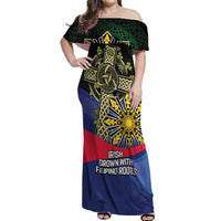 Personalized Irish Grown With Filipino Roots Off Shoulder Maxi Dress