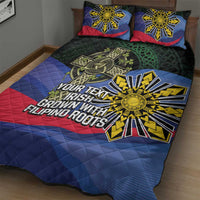 Personalized Irish Grown With Filipino Roots Quilt Bed Set