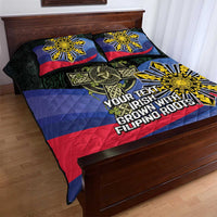 Personalized Irish Grown With Filipino Roots Quilt Bed Set