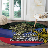 Personalized Irish Grown With Filipino Roots Round Carpet