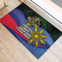 Personalized Irish Grown With Filipino Roots Rubber Doormat