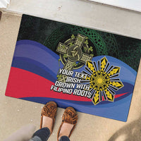 Personalized Irish Grown With Filipino Roots Rubber Doormat