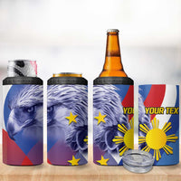 Personalized Philippines Eagle Week 4 in 1 Can Cooler Tumbler Filipino Eagle with Flag Motif