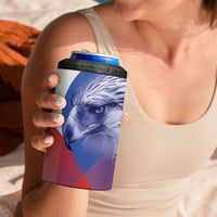 Personalized Philippines Eagle Week 4 in 1 Can Cooler Tumbler Filipino Eagle with Flag Motif