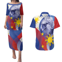 Personalized Philippines Eagle Week Couples Matching Puletasi and Hawaiian Shirt Filipino Eagle with Flag Motif