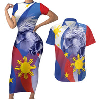 Personalized Philippines Eagle Week Couples Matching Short Sleeve Bodycon Dress and Hawaiian Shirt Filipino Eagle with Flag Motif