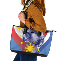 Personalized Philippines Eagle Week Leather Tote Bag Filipino Eagle with Flag Motif