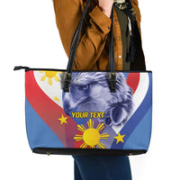 Personalized Philippines Eagle Week Leather Tote Bag Filipino Eagle with Flag Motif