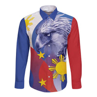 Personalized Philippines Eagle Week Long Sleeve Button Shirt Filipino Eagle with Flag Motif