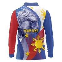 Personalized Philippines Eagle Week Long Sleeve Polo Shirt Filipino Eagle with Flag Motif