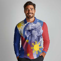 Personalized Philippines Eagle Week Long Sleeve Polo Shirt Filipino Eagle with Flag Motif