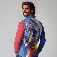 Personalized Philippines Eagle Week Long Sleeve Polo Shirt Filipino Eagle with Flag Motif