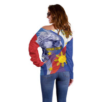 Personalized Philippines Eagle Week Off Shoulder Sweater Filipino Eagle with Flag Motif
