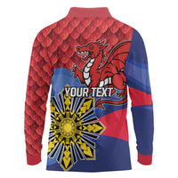 Personalized Welsh Grown With Filipino Roots Long Sleeve Polo Shirt