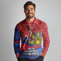 Personalized Welsh Grown With Filipino Roots Long Sleeve Polo Shirt