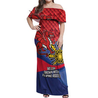 Personalized Welsh Grown With Filipino Roots Off Shoulder Maxi Dress