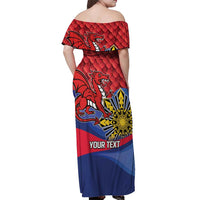 Personalized Welsh Grown With Filipino Roots Off Shoulder Maxi Dress