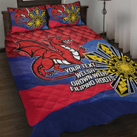 Personalized Welsh Grown With Filipino Roots Quilt Bed Set