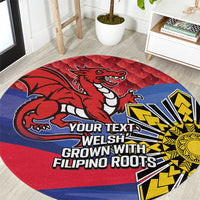 Personalized Welsh Grown With Filipino Roots Round Carpet