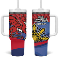 Personalized Welsh Grown With Filipino Roots Tumbler With Handle