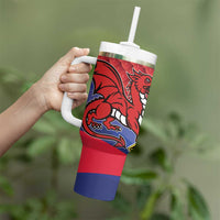 Personalized Welsh Grown With Filipino Roots Tumbler With Handle