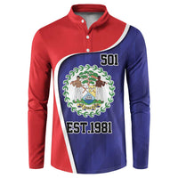 Belize Independence Day Button Sweatshirt Since 1981 September 21 - Wonder Print Shop