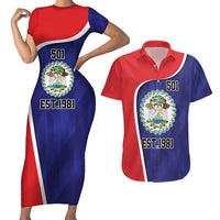 Belize Independence Day Couples Matching Short Sleeve Bodycon Dress and Hawaiian Shirt Since 1981 September 21 - Wonder Print Shop